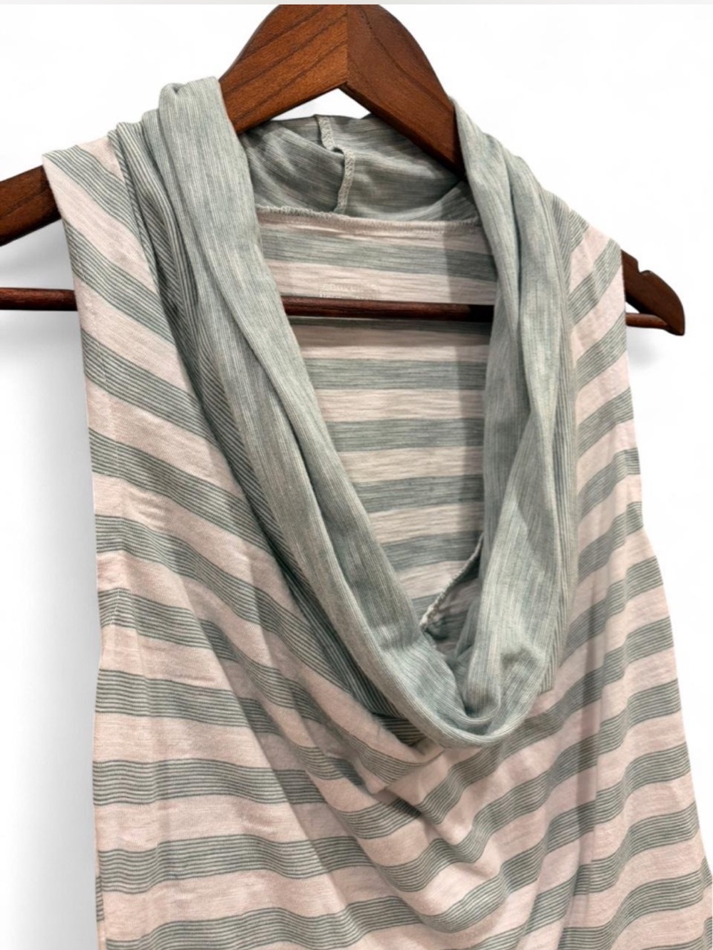Converse One Star Sleeveless Cowlneck Teal & White Stripe Top | Small - Picture 2 of 7